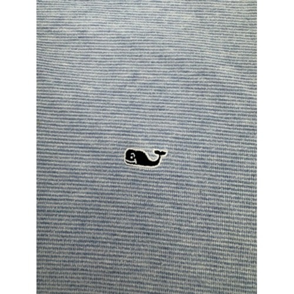 Vineyard Vines Quarter Zip Pullover Womens Large Light Blue Stripe Shep Shirt - Picture 4 of 10